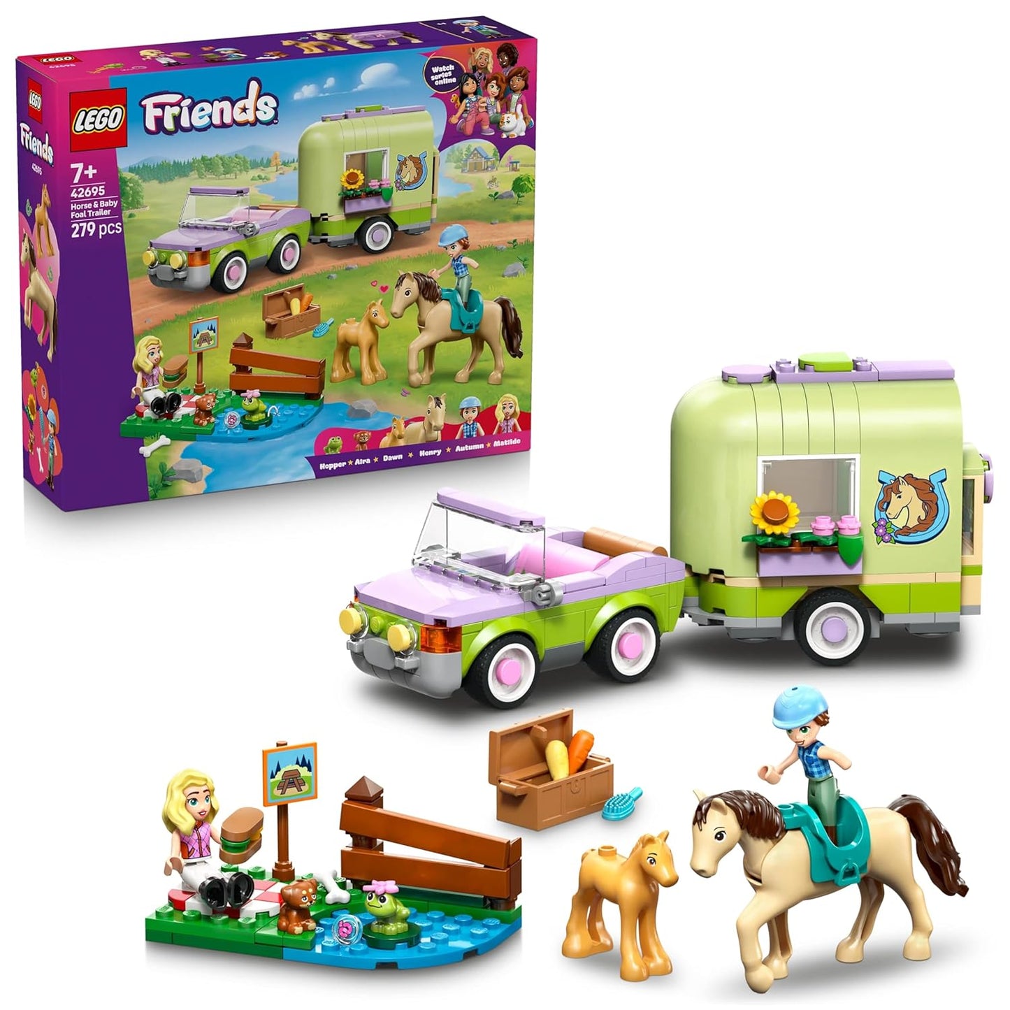 LEGO Friends Horse & Baby Foal Trailer Toy 42695