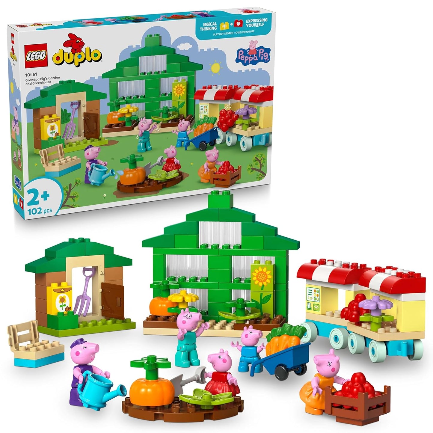 LEGO DUPLO Peppa Pig Grandpa Pig’s Garden and Greenhouse Building Set 10461 Building Blocks Toys