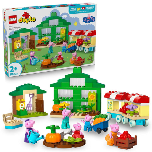 LEGO DUPLO Peppa Pig Grandpa Pig’s Garden and Greenhouse Building Set 10461 Building Blocks Toys