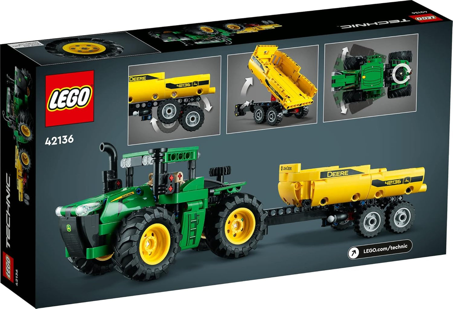 LEGO Technic John Deere 9620R 4WD Tractor 42136 Model Building Kit (390 Pieces)