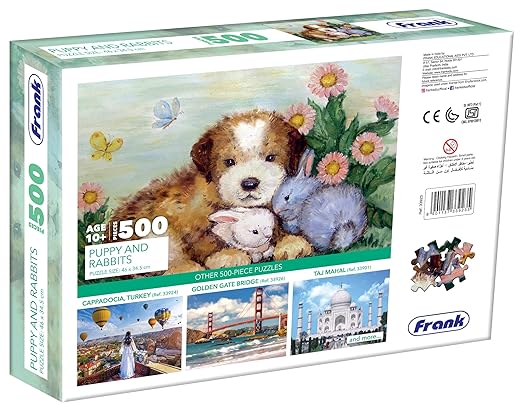 Frank Puppy and Rabbits 500 Piece Jigsaw Puzzle for Adults