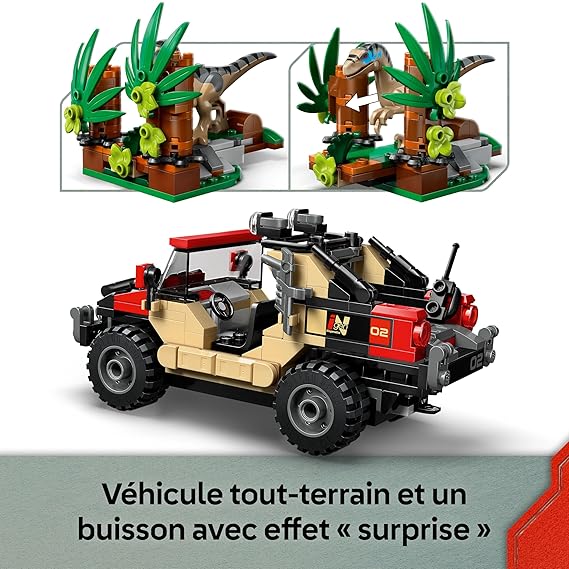 LEGO Jurassic World Raptor Off-Road Escape Velociraptor Toy Dinosaur 76972