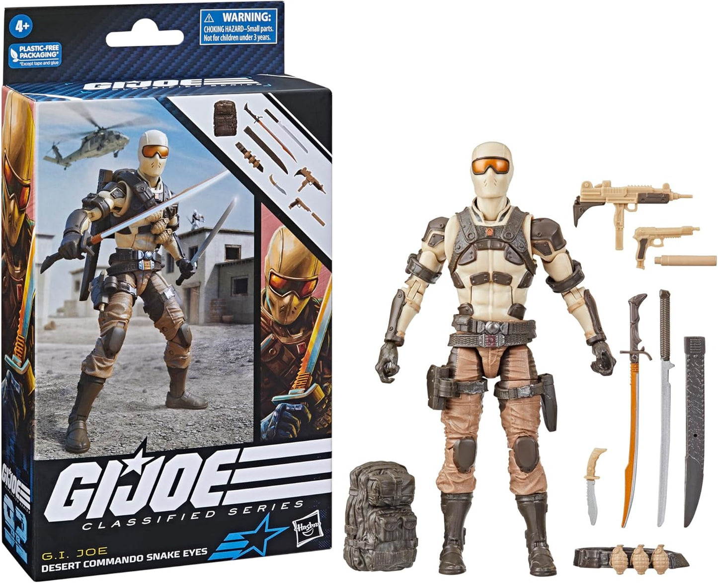 G.I. Joe Classified Series Desert Commando Snake Eyes, Collectible G.I. Joe Action Figures, 92, 6-Inch Action Figures for Boys & Girls, with 9 Accessories