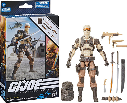 G.I. Joe Classified Series Desert Commando Snake Eyes, Collectible G.I. Joe Action Figures, 92, 6-Inch Action Figures for Boys & Girls, with 9 Accessories