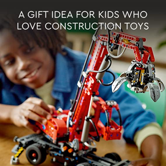 LEGO Technic Material Handler Crane 42144 Building Toy Set for Kids