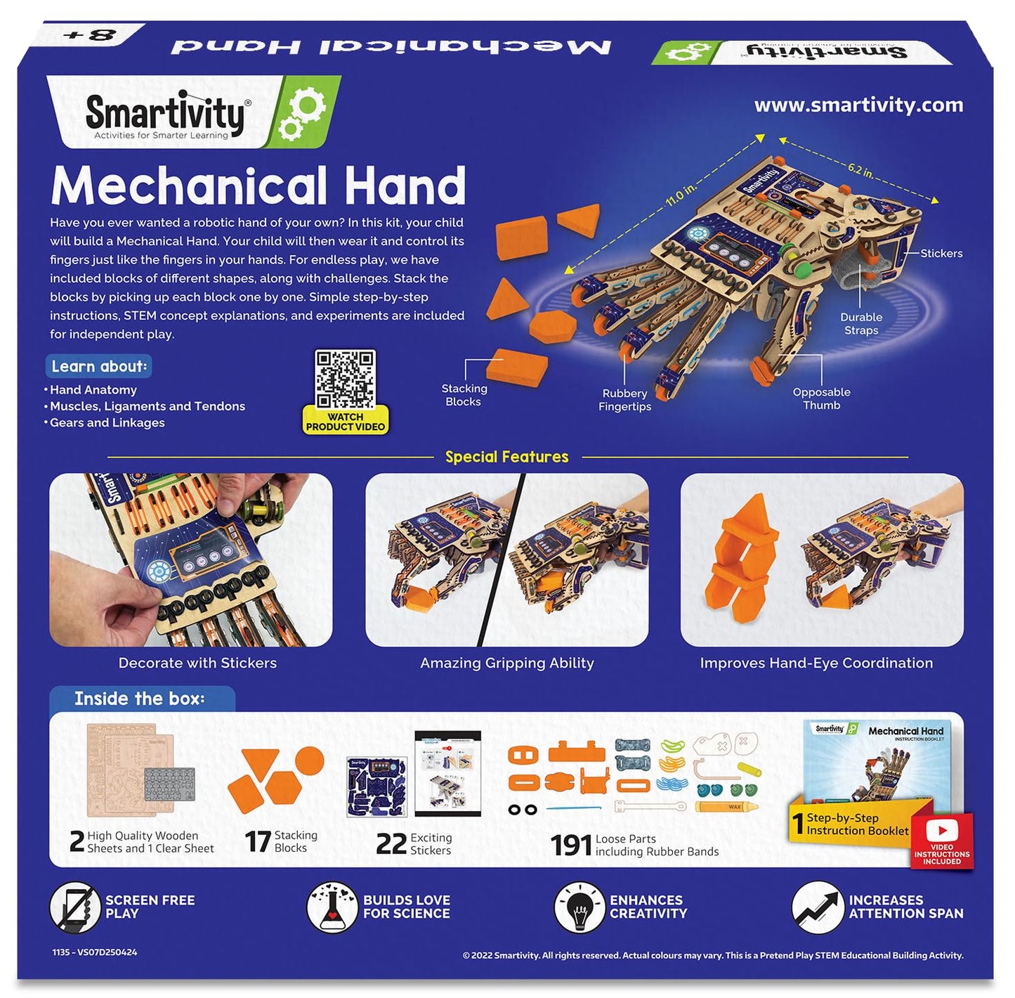 Smartivity Robotic Mechanical Hand Toy for Kids 8-10-12-14 Years Old(PACK OF 6)