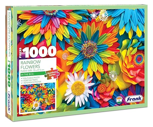 Frank Rainbow Flowers Jigsaw Puzzle for Adults | 1000 Piece Jigsaw