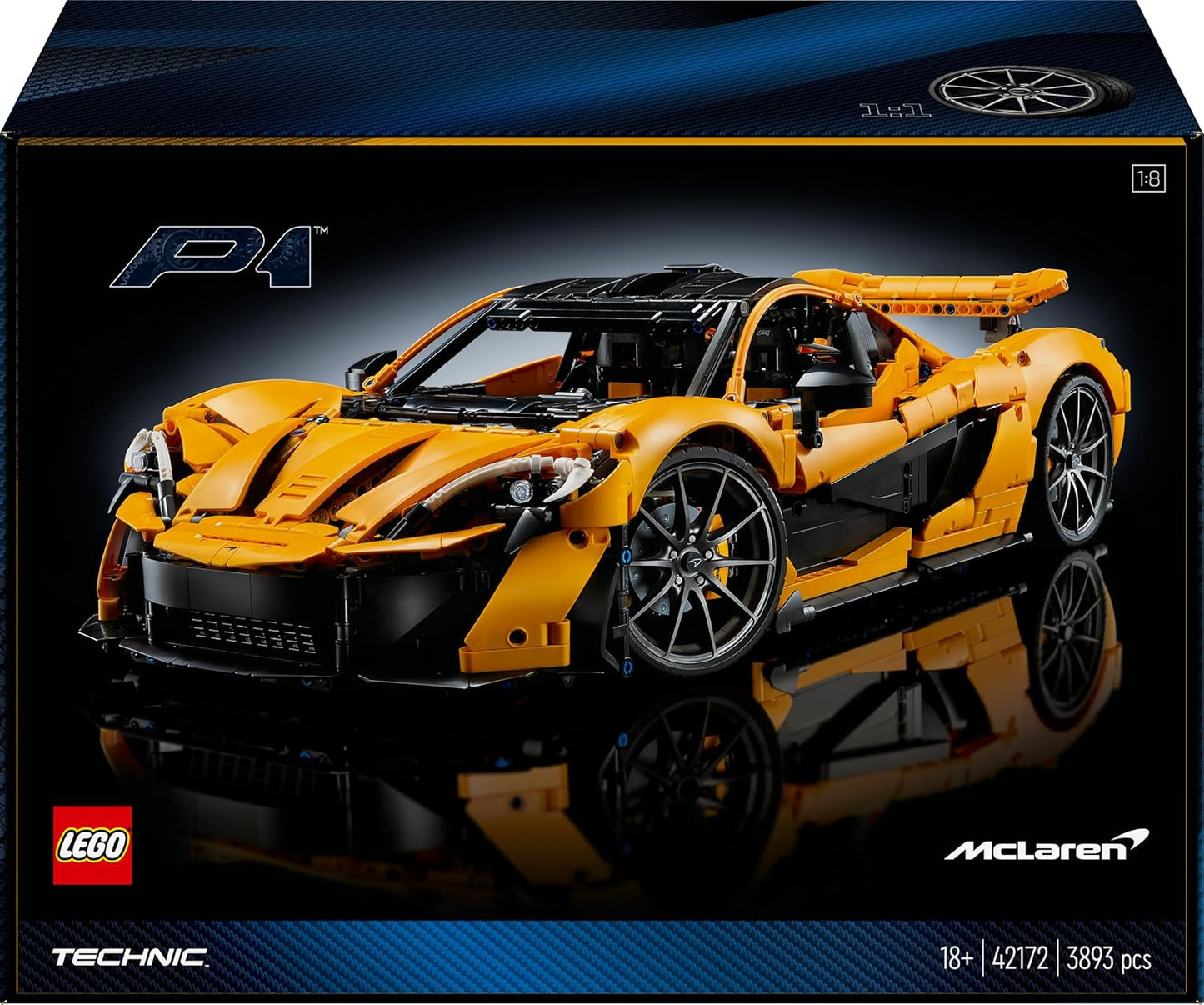 LEGO Technic McLaren P1 Hypercar Set for Adults 42172 Building Blocks for 18+ Gift