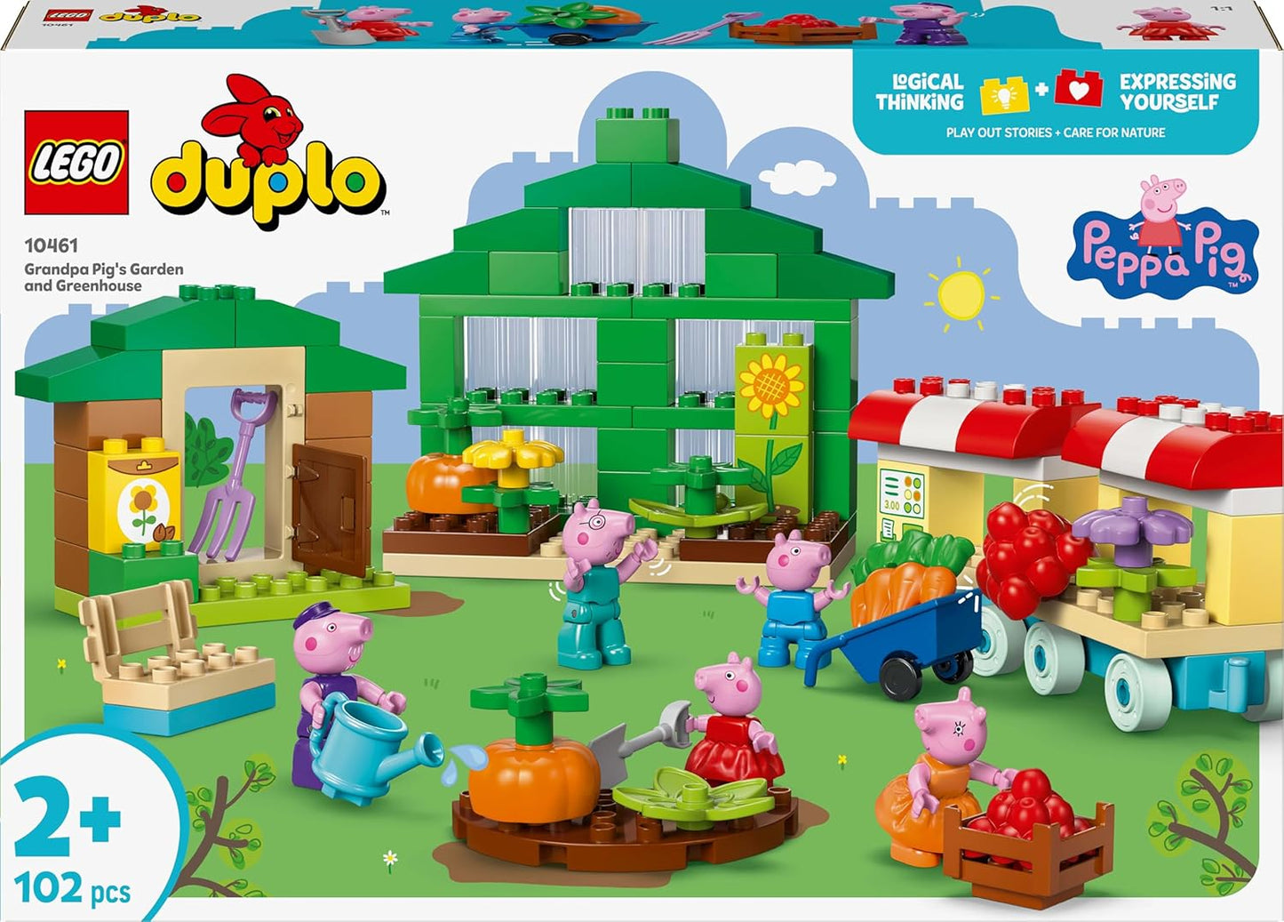 LEGO DUPLO Peppa Pig Grandpa Pig’s Garden and Greenhouse Building Set 10461 Building Blocks Toys