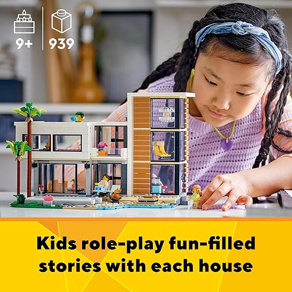 LEGO Creator 3in1 Modern House Toy Playset for Kids 31153 Building Blocks Toys for 9+ Gift for Boys and Girls