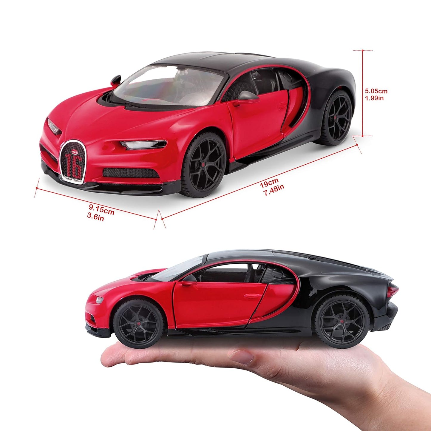 Maisto 1:24 Special Edition Bugatti Chiron Sport, Black/red