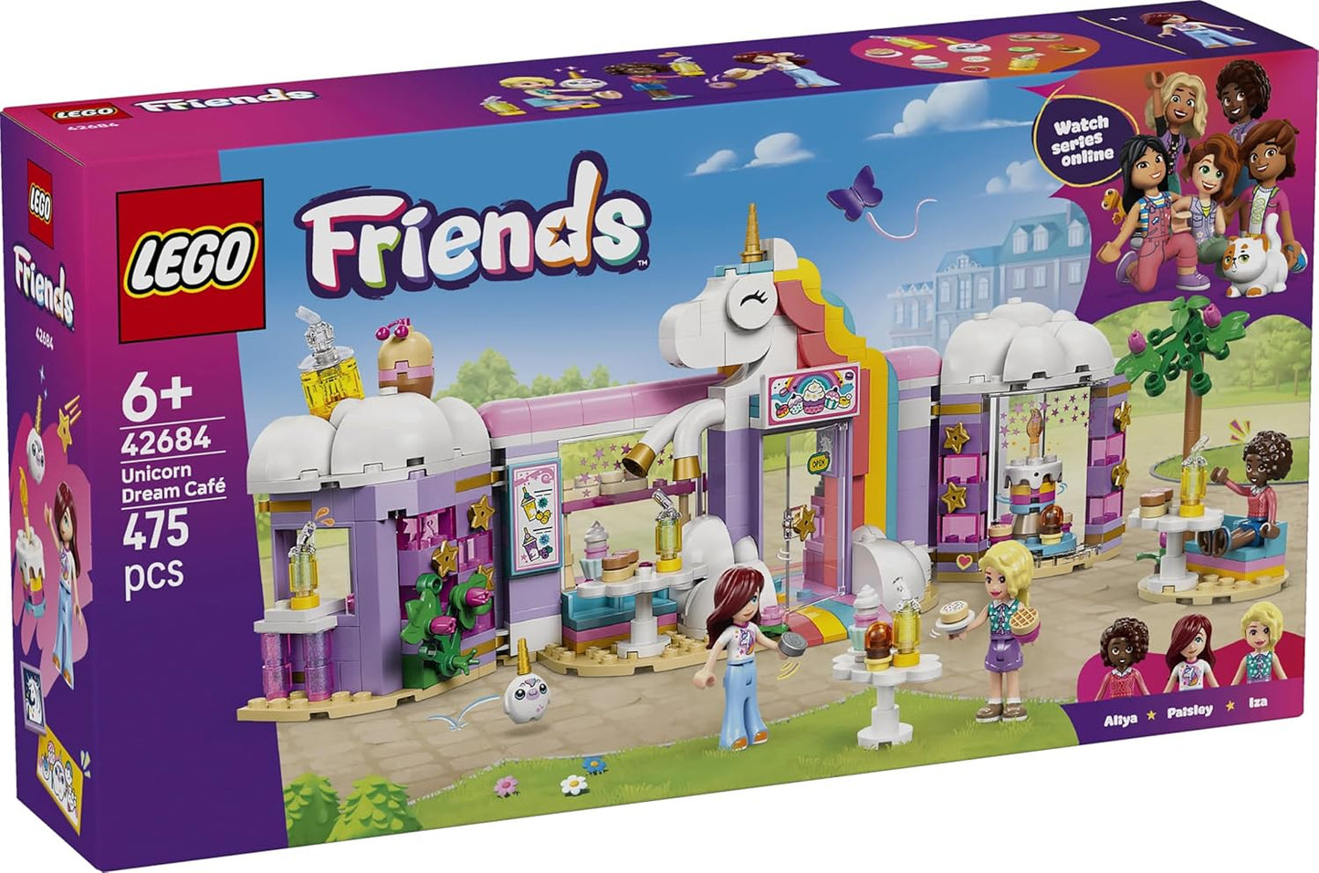 LEGO Friends Unicorn Dream Café Building Set - Pretend Play Unicorn Toy with 3 Minidolls - 42684