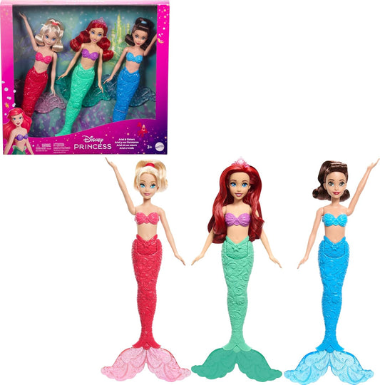 Mattel Disney Princess Ariel Mermaid Fashion Doll & 2 Mermaid Sister Dolls