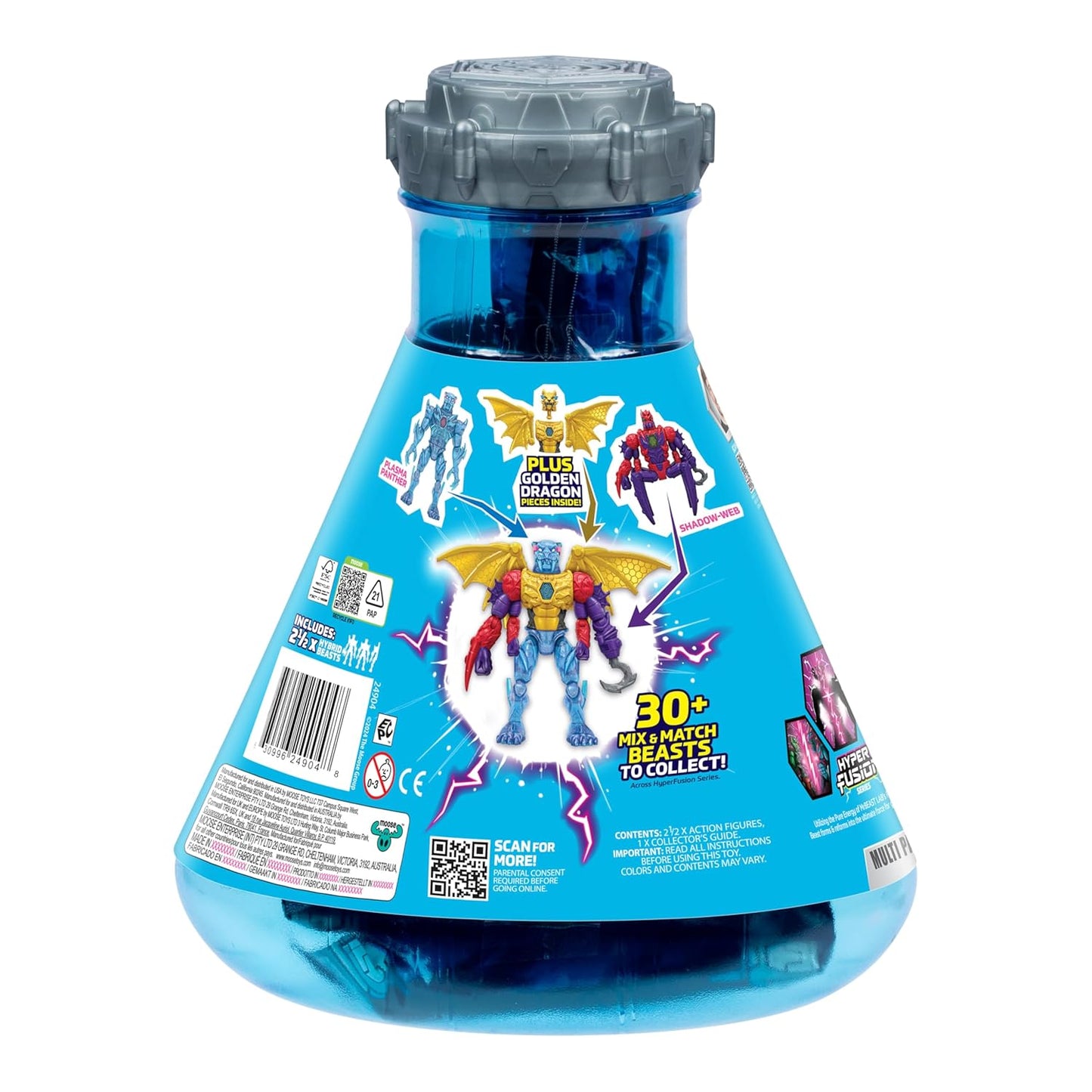 MRBEAST LAB Hybrids Multi Pack, Reveal Different Hybrid Parts to Create 2 Mix & Match Action Figures