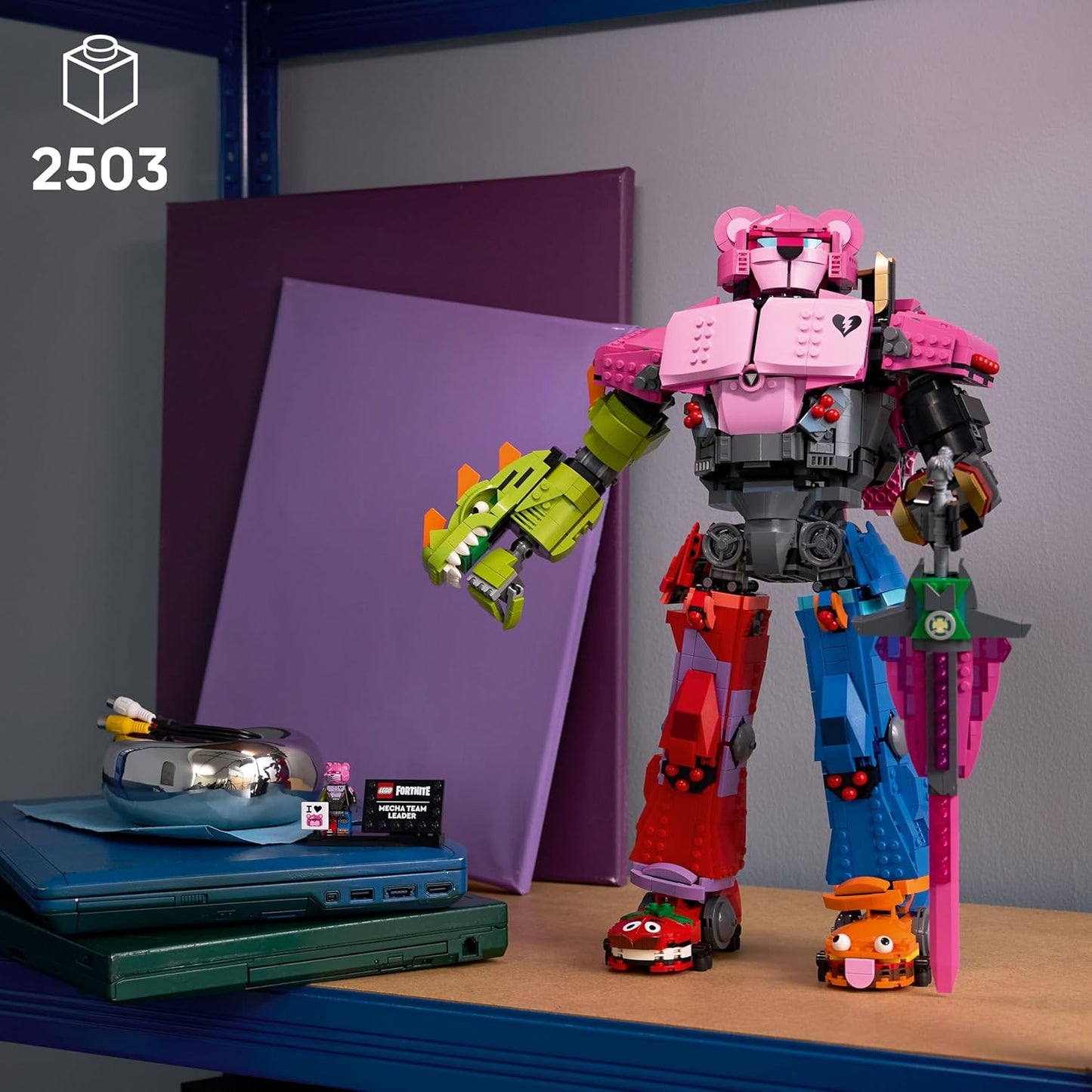LEGO Fortnite Mecha Team Leader - Collectible Building Set for Adults - Gaming Room Décor - DIY Kit for Fortnite Fans - Includes Mecha Team Leader Minifigure