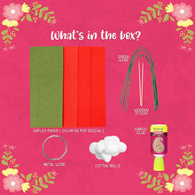 Kalakaram Paper Flower Making Kit, Make 5 RED Beautiful Paper Flower, DIY Paper Craft Kit for Girls, Birthday Gift for Girls, Art and Craft Kit, Paper Flower Tools and Supply Box, Hobby Craft Kit
