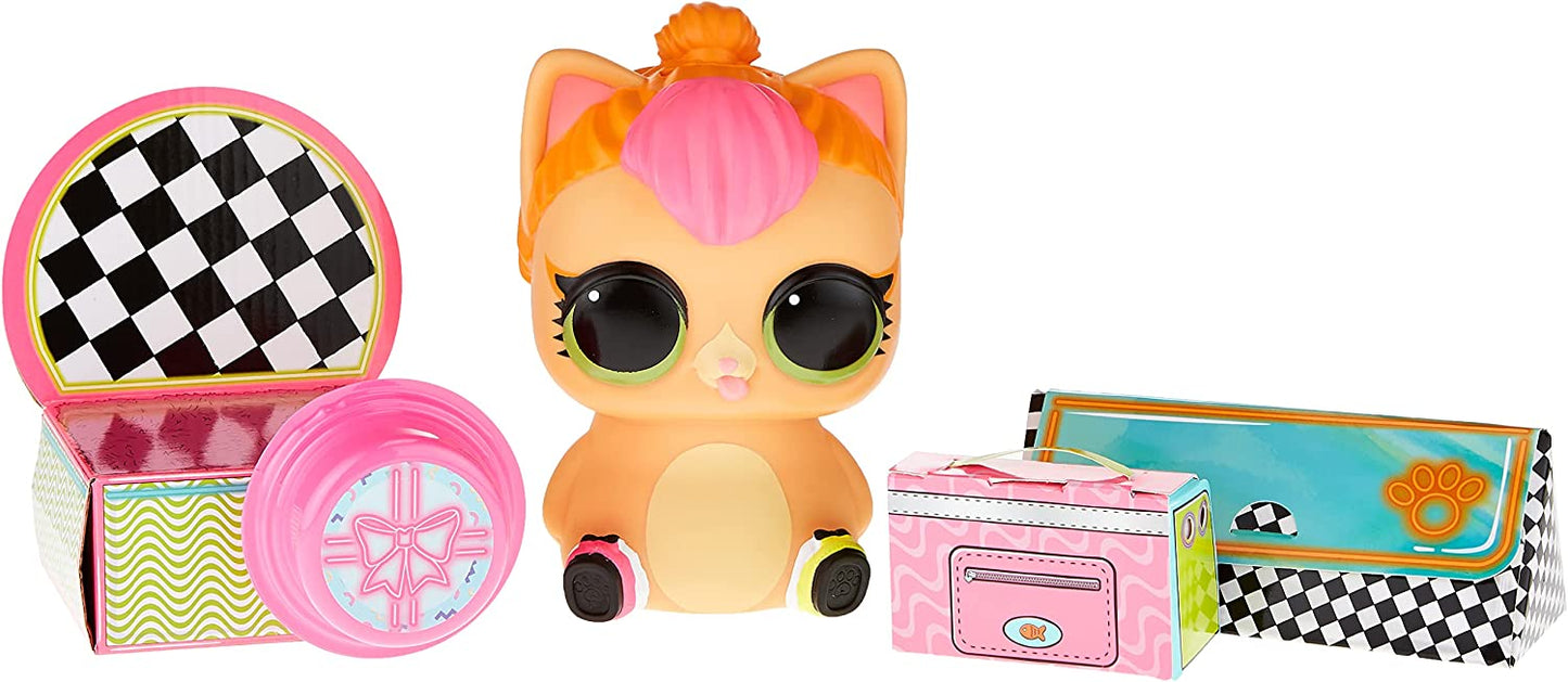 LOL Surprise Big Pet Neon Kitty with 15 Surprises Including Wear and Share Glasses & Necklace, 2 Pet Babies, Accessories, Backpack or Piggy Bank, Gifts for Kids