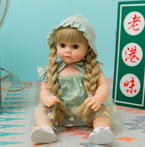 Toys Uncle Reborn Baby Doll Girl 22 Inch Soft Lifelike Girl Doll, Silicone Realistic Baby Doll BOBO