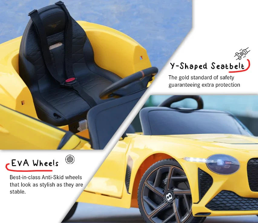 EMotorad: BENTLEY Ride-On Car for Kids-(Yellow)