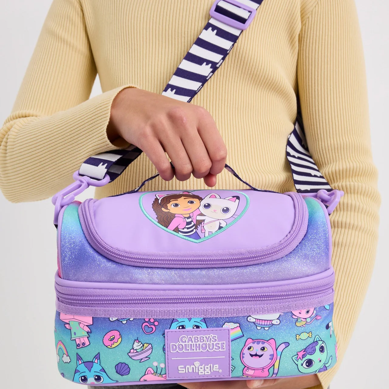 SMIGGLE GABBY'S DOLLHOUSE DOUBLE DECKER LUNCH BAG WITH STRAP