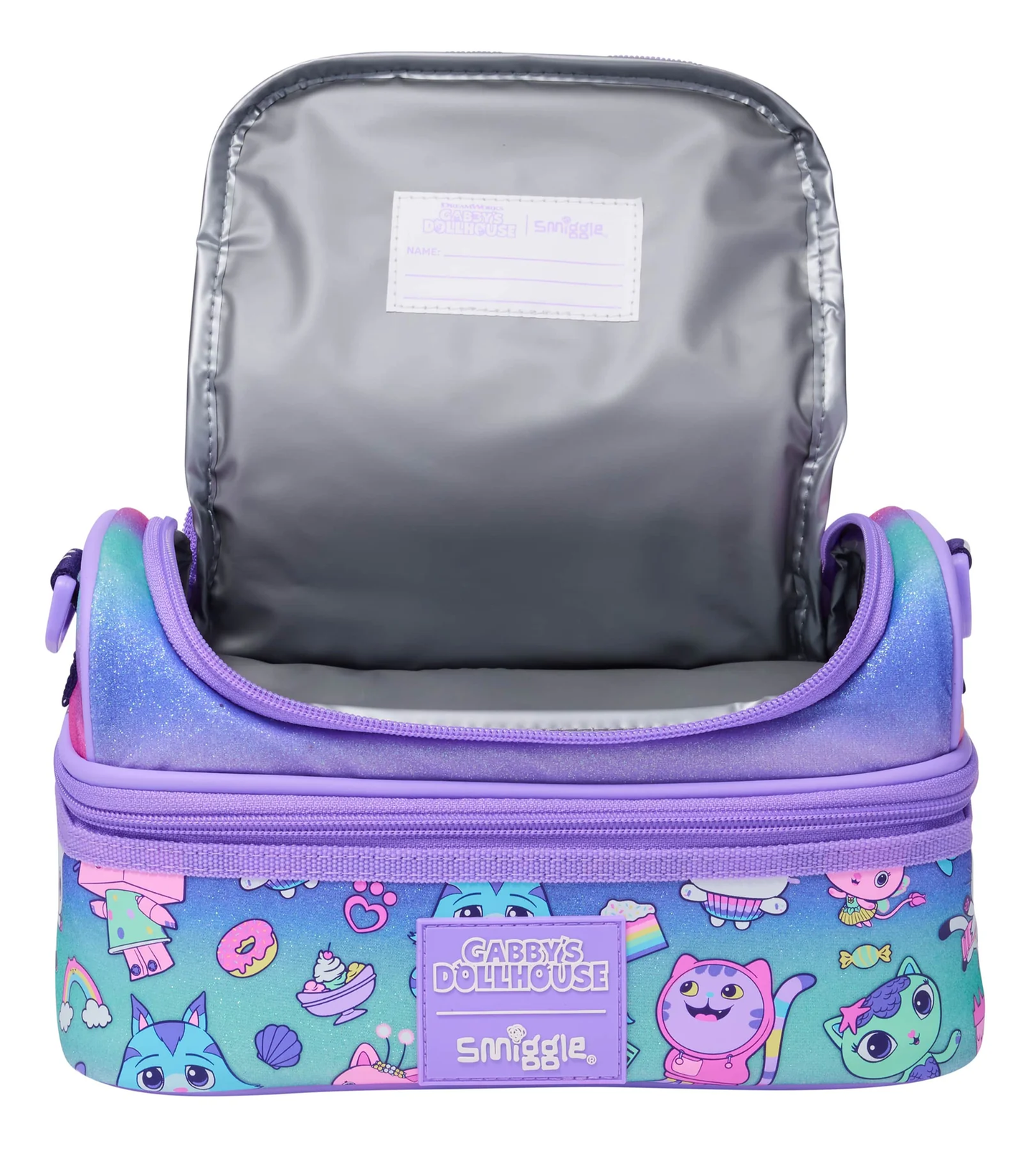 SMIGGLE GABBY'S DOLLHOUSE DOUBLE DECKER LUNCH BAG WITH STRAP