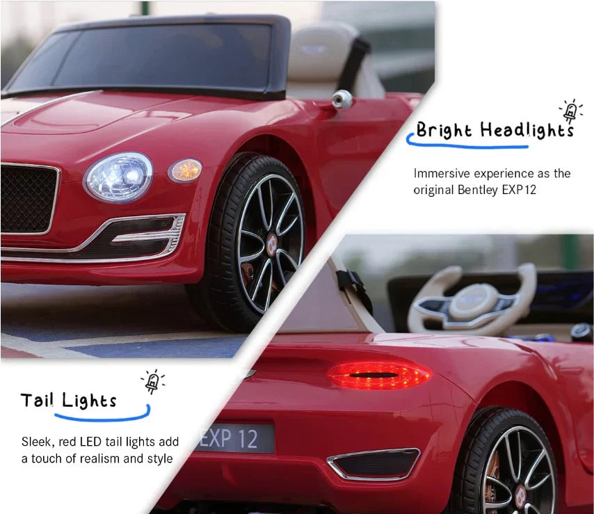EMotorad: BENTLEY Ride-On Car for Kids-(Red)