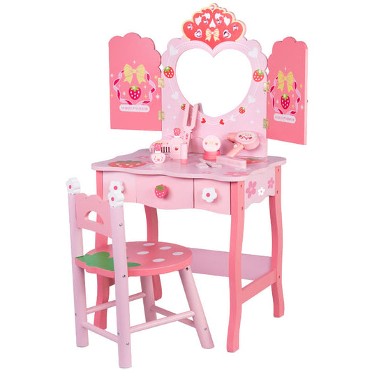 Big Size Wooden Pretend Play Dressing Table 3 Feet