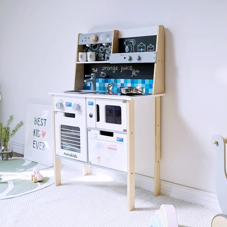 Wooden Big Size Pretend Play Kitchen Set For Kids