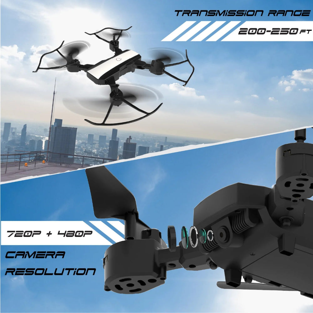 Electrobotic Quad V18 Dual Camera | Position Locking Drone- White