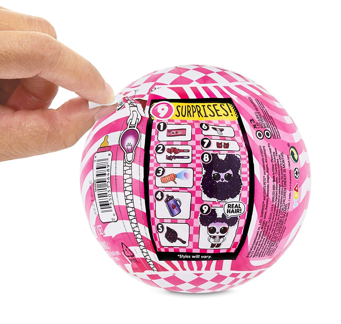 LOL Surprise! Lights Pets with Real Hair & 9 Surprises Including Black Light Surprises