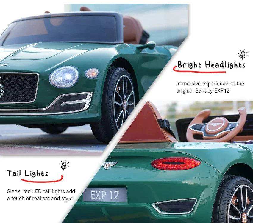 EMotorad: BENTLEY Ride-On Car for Kids-(Green)