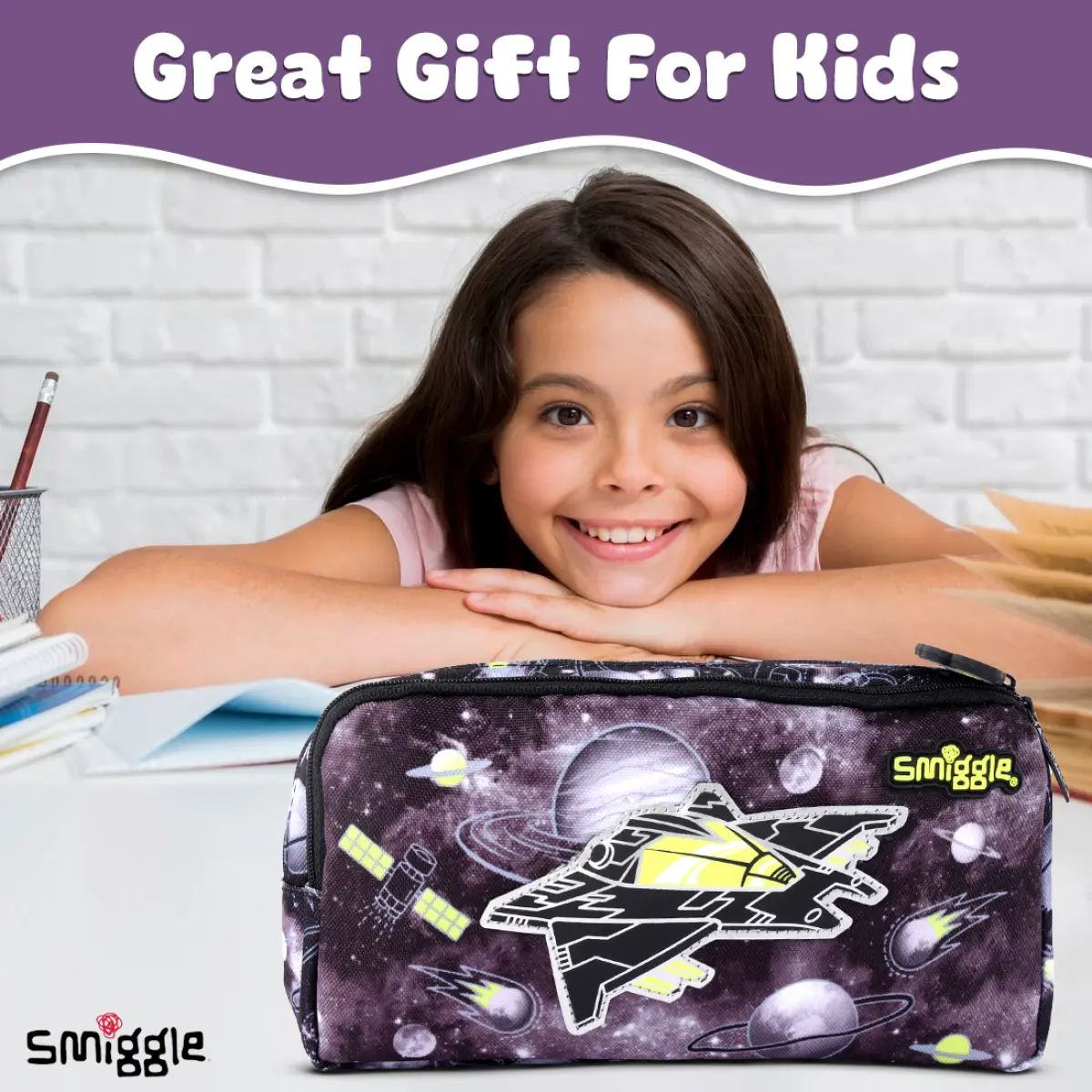 Smiggle Space Aircraft Pouch