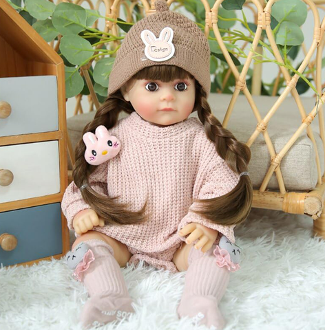Toys Uncle Reborn Baby Doll Girl 22 Inch Soft Lifelike Girl Doll, Silicone Realistic Baby Doll EMILY