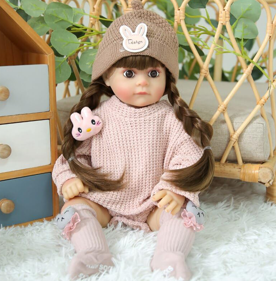 Toys Uncle Reborn Baby Doll Girl 22 Inch Soft Lifelike Girl Doll