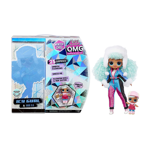 L.O.L. Surprise! O.M.G. Winter Chill ICY Gurl Fashion Doll & Brrr B.B. Doll with 25 Surprises (570240)