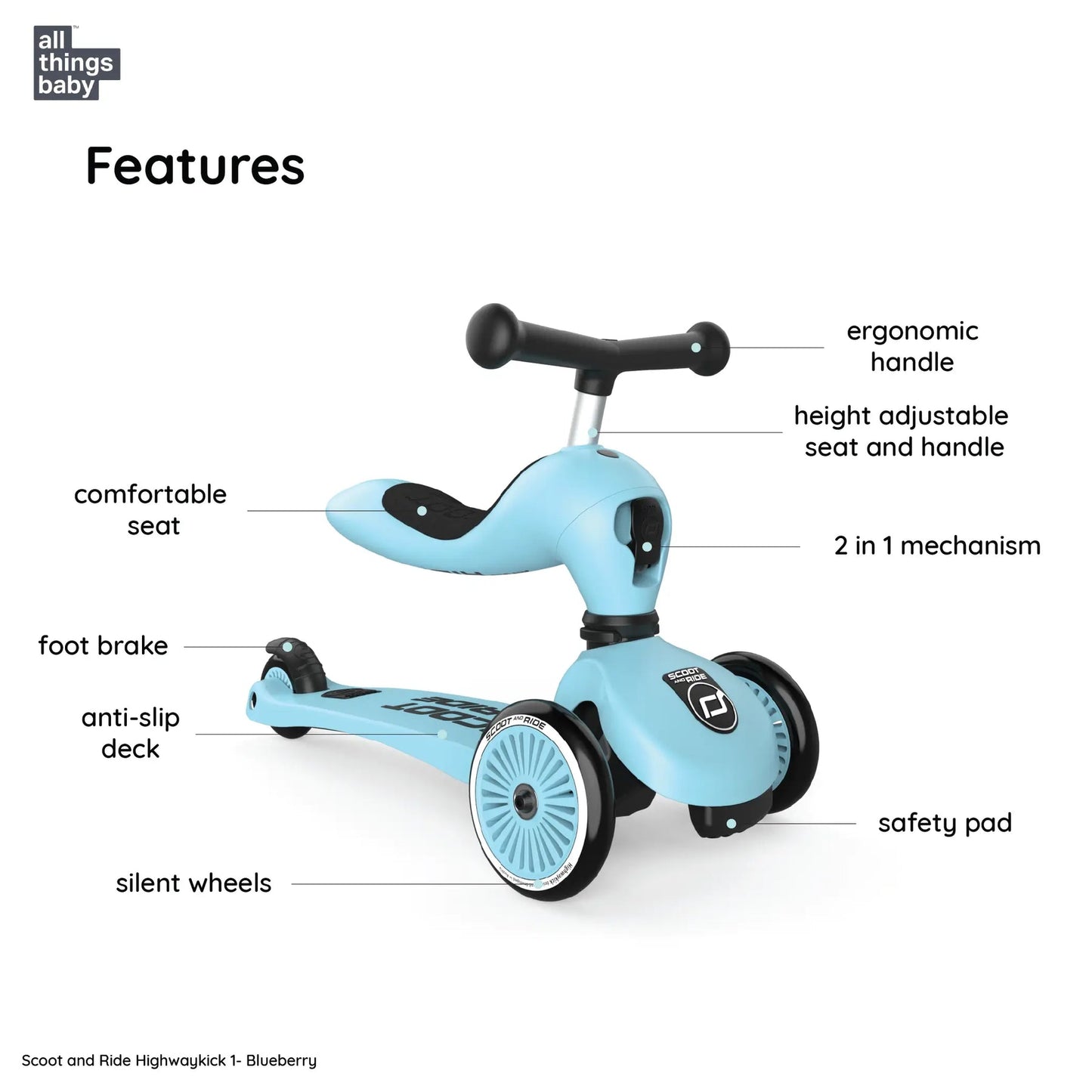 Scoot and Ride Highwaykick 1 - Blueberry