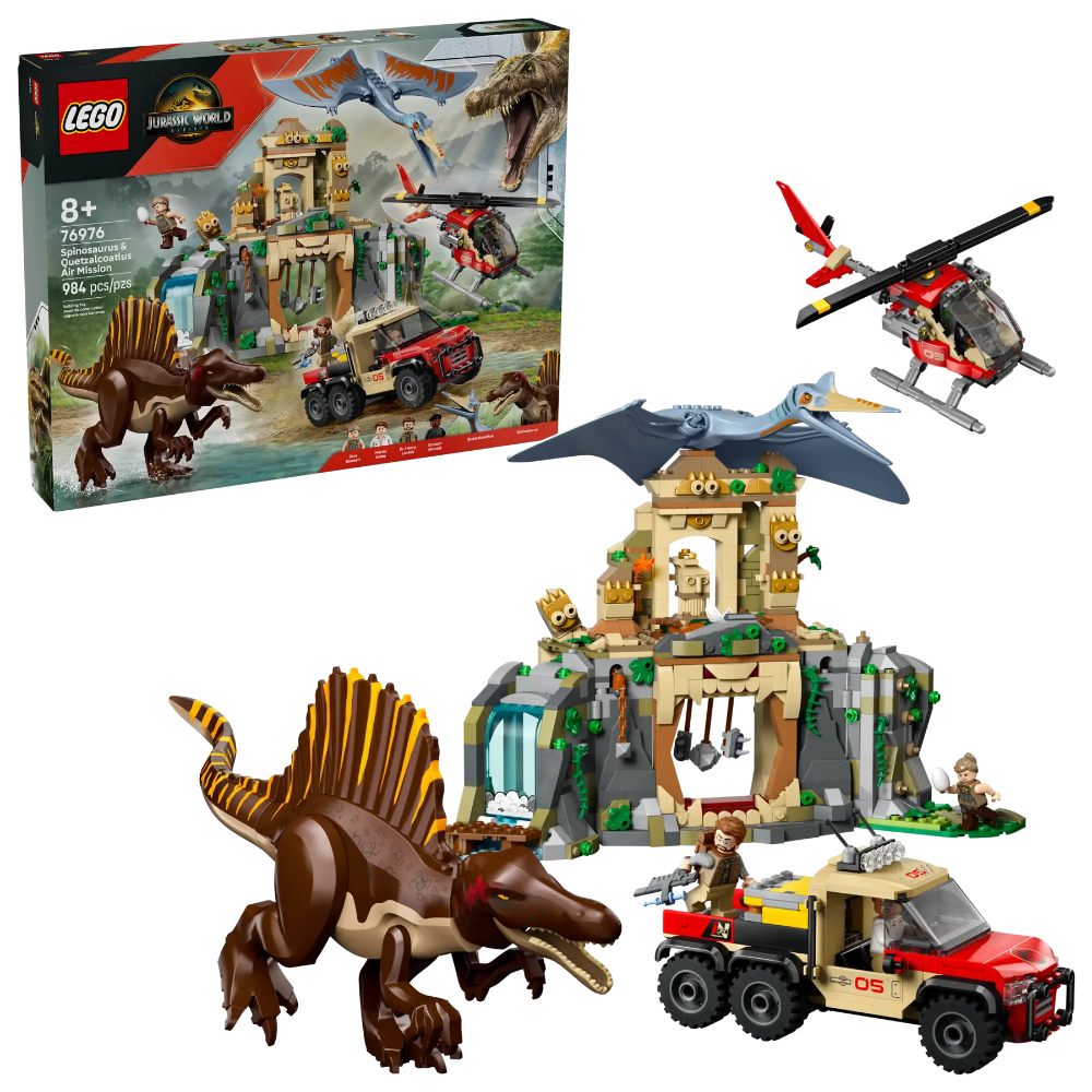 Lego 76976 Jurassic World Spinosaurus & Quetzalcoatlus Air Mission (984 Pieces)