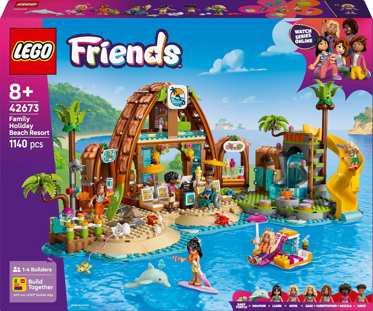LEGO Friends Family Vacation Beach Resort Building Set 42673