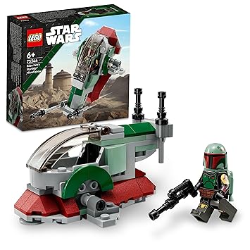 LEGO Star Wars Boba Fett's Starship Microfighter 75344 Building Toy Set (85 Pcs), Multi Color