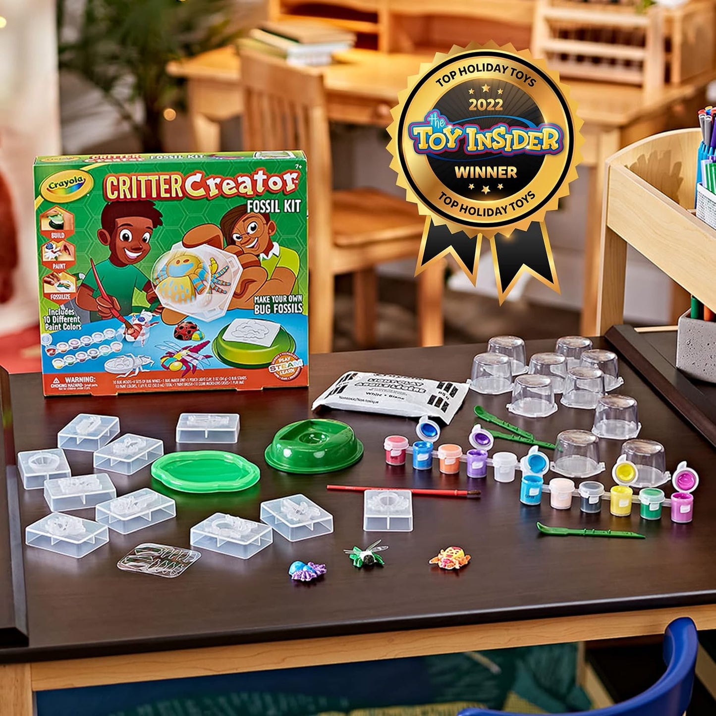 Crayola Metallic Clay Art Kit with Paints, Fossil Molds