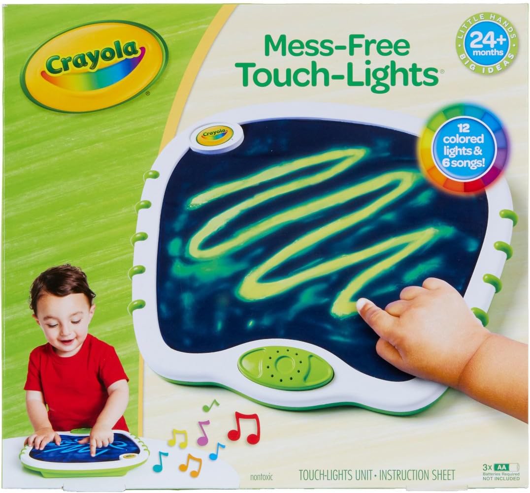 Crayola Toddler Touch Lights, Musical Sensory Toys for Toddlers, Light Up Drawing Pad, Mess Free Painting, Travel Activity