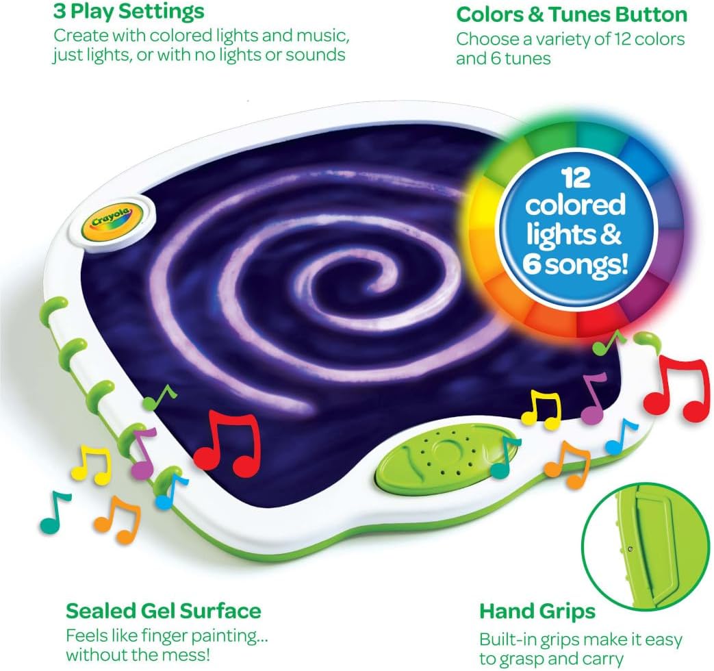 Crayola Toddler Touch Lights, Musical Sensory Toys for Toddlers, Light Up Drawing Pad, Mess Free Painting, Travel Activity