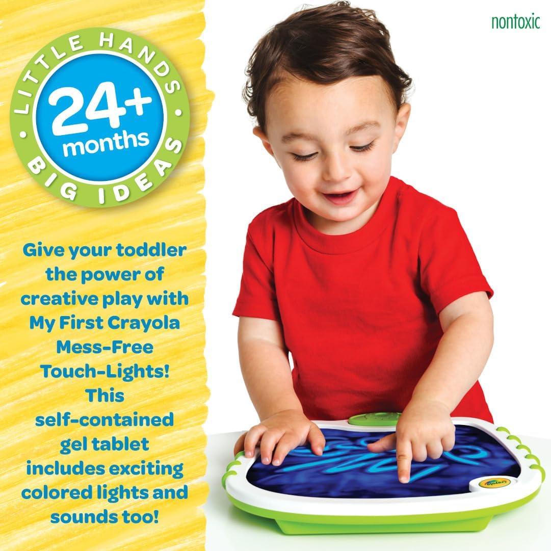 Crayola Toddler Touch Lights, Musical Sensory Toys for Toddlers, Light Up Drawing Pad, Mess Free Painting, Travel Activity