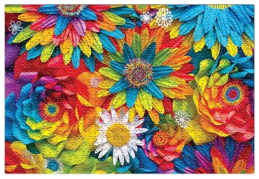 Frank Rainbow Flowers Jigsaw Puzzle for Adults | 1000 Piece Jigsaw