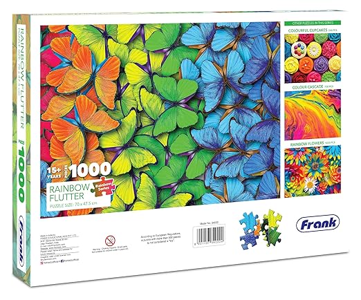 Frank Rainbow Flutter Jigsaw Puzzle for Adults | 1000 Piece Jigsaw Puzzles