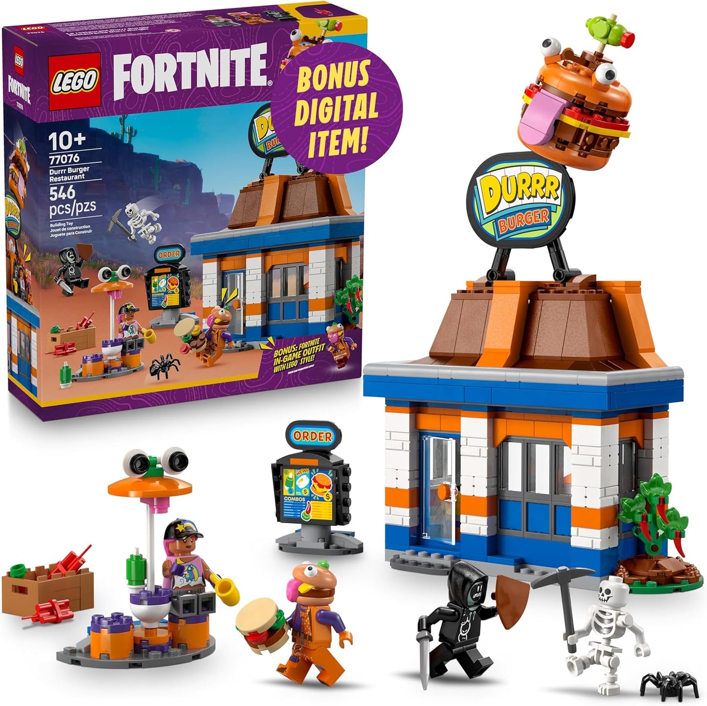 LEGO Fortnite Durrr Burger Restaurant Kids Toy - Video Game Building Set