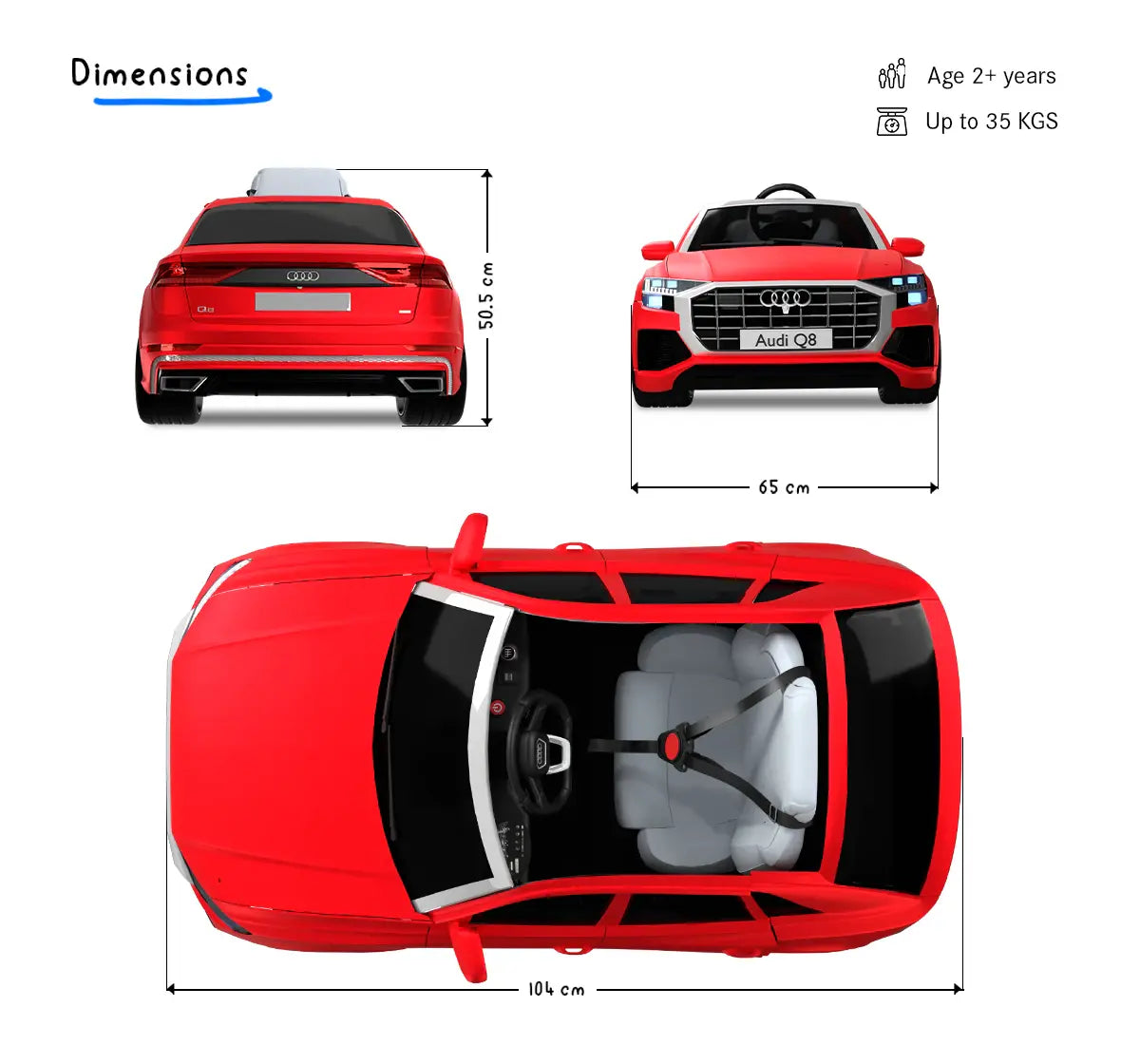 EMotorad AUDI Q8 Kids Ride On CAR (RED)