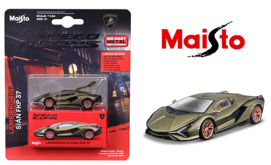 Maisto 1:64 Lamborghini Sián FKP 37 – Green | Speed Icons Diecast Model Car