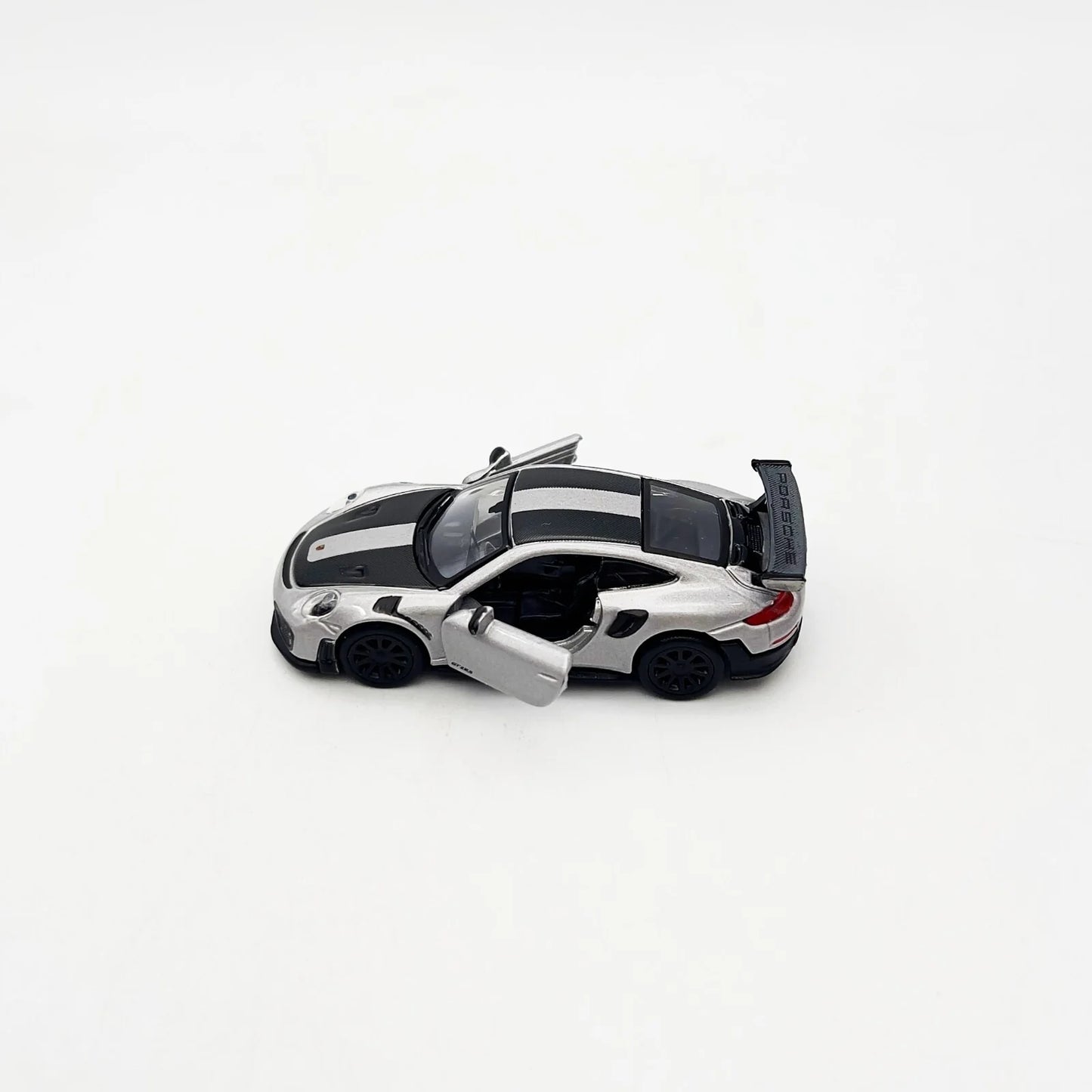 Porsche 911 GT2 RS – Silver Metallic w/ Carbon Stripes | Speed Icons Series 1:64 Diecast Model