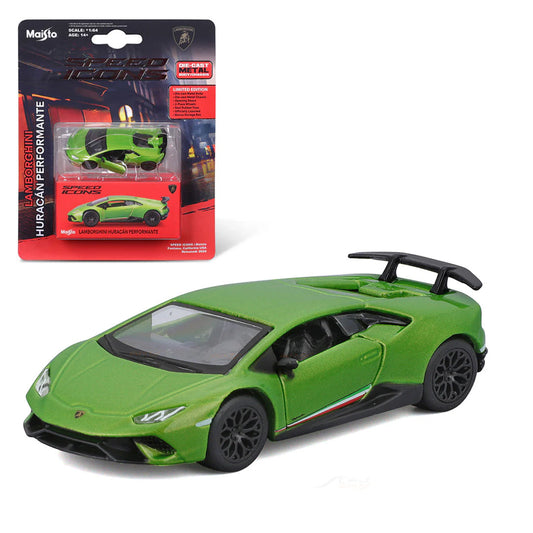 Maisto 1:64 Lamborghini Huracan Performante – Green | Licensed Diecast Supercar Model